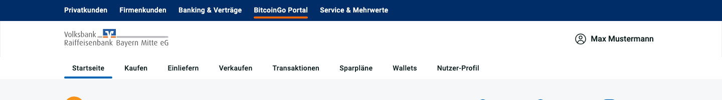 Portal home page with Wallets in the top navigation.