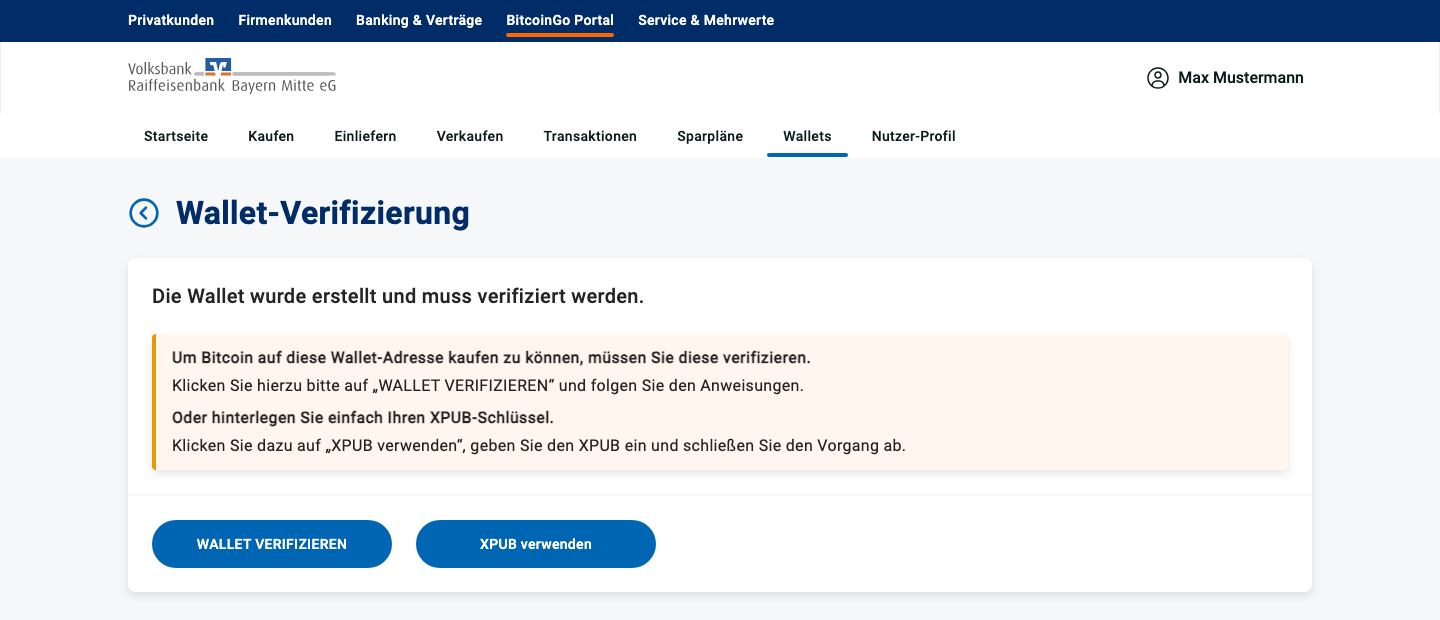 Verify wallet vs. Use XPUB.