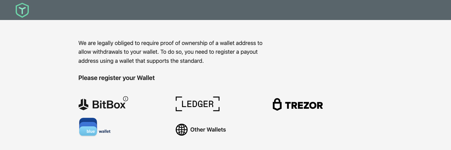 Wallet selection in the overlay.